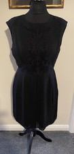 Image of NWOT Ted Baker ‘Saskiah’ Black Lace Detail Pleated Dress Size TB 4/UK 14 £159
