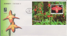 GB - JERSEY 2004 ORCHIDEE V/£2 Phragmipedium Mini-Foglio SG MS1149 FDC FIORI