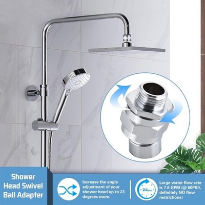 360 Rotate Shower Head Swivels Adapter Coppers Quickly Installation Universals