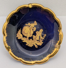 Vintage Limoges France Miniature Porcelain Plate with Courting Scene on Display Stand — listing 3