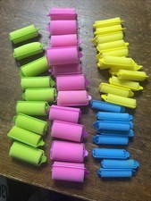 Vintage Foam Hair Rollers 4 Sizes Lot of 42 Variety Retro Heatless Curlers