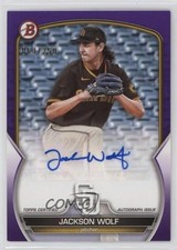 2023 Bowman Paper Prospect Purple Border 63/250 Jackson Wolf #PPA-JWF Auto w5p