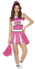 ADULT CHEERLEADER COSTUME CHEER LEADER OUTFIT SQUAD FANCY DRESS HIGH