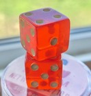 VTG Red Translucent Bakelite Dice — photo 1