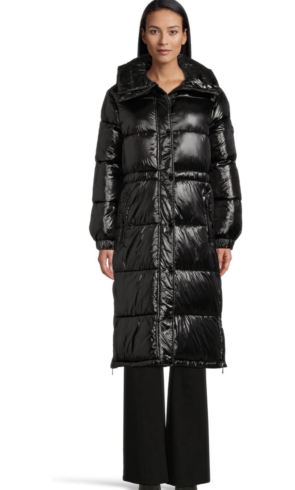 Michael Kors Women's Shine Hooded Anorak Puffer Coat XXL Black