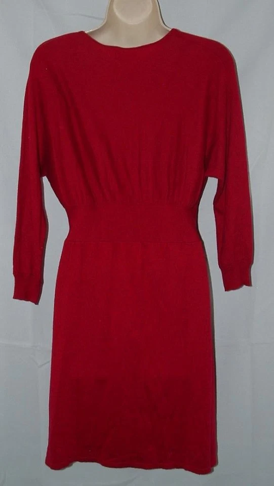 EXPRESS Red Sz Small Soft Stretchy Empire Waist Lightweight Sweater Mini Dress - Image 3 of 4