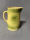 Antique Yellow Ware McCoy Style Grape Bark Pitcher Unmarked 8 3/8"
