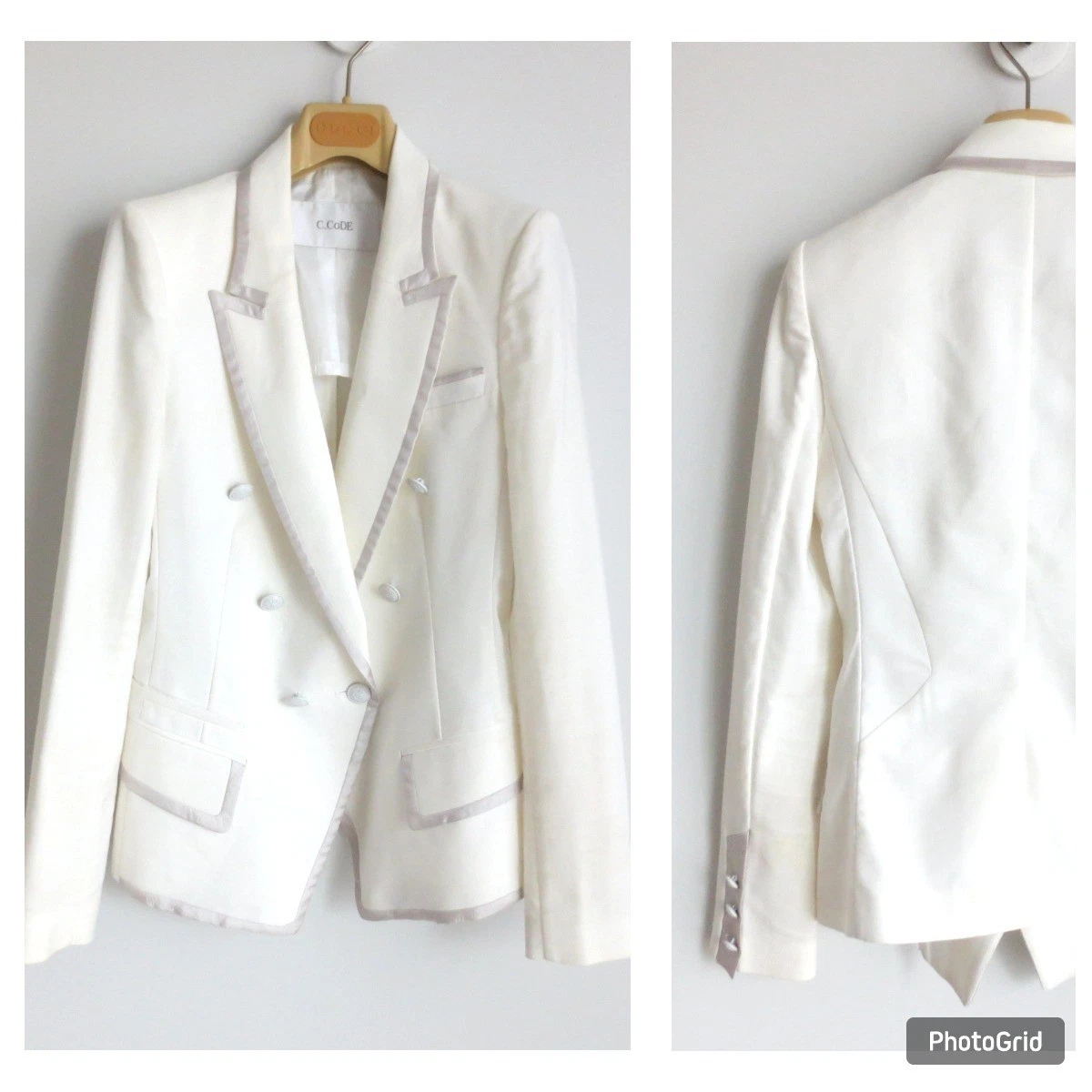 OFF WHITE C_Codici CODICI COMBINA GIACCA DI LINO DONNA BIANCO SPORCO Tg S