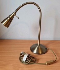 Vintage Lumis Lighting Brushed Brass/Gold Desk Lamp Gooseneck Adjustable Reading