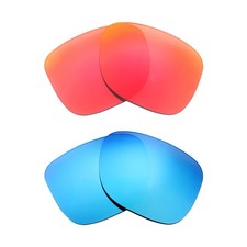 Walleva Two Pairs Polarized Lenses For RB4165 Justin 55mm - Fire Red  Ice blue