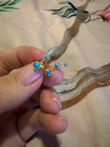 Logan Hollowell Single 14K Turquoise Constellation Single Stud Earring