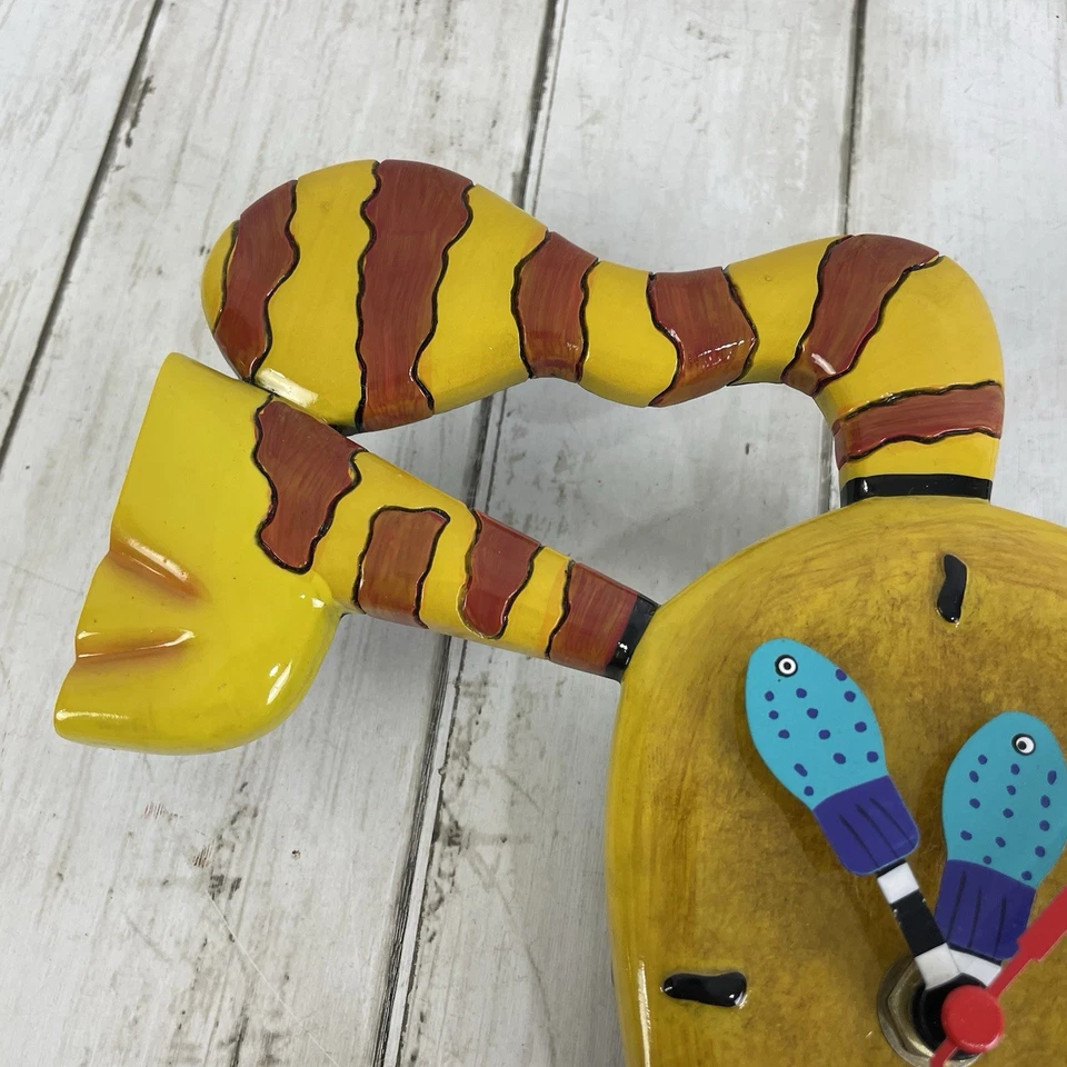 Allen Designs Studios Dinner Time Tabby Cat Wall Clock - Works! - Image 4 of 4