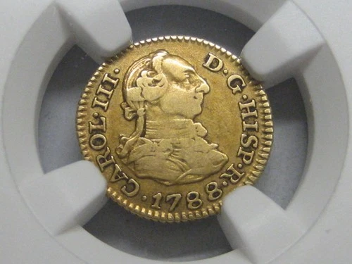 1788 MADRID 1/2 ESCUDO NGC XF40 GOLD CHARLES III SPAIN DOUBLOON COLONIAL ERA