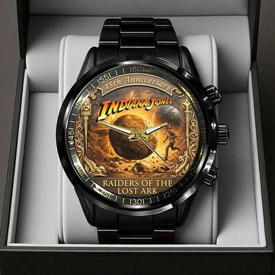 Indiana Jones Raiders of the Lost Ark 45th Anniversary Black Stainless Steel Wat
