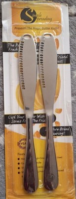 3-in-1 Simple Spreading MAGIC BUTTER KNIFE 2 Stainless Steel Spreader knives NEW