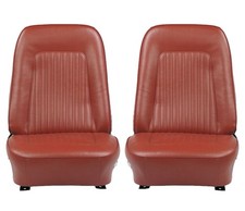New Front Bucket Seat Covers With Backs Red Pui Fits 19671968 Chevrolet Camaro