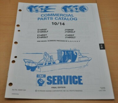 OMC 10/14 Models 1991 Parts Catalog Johnson Evinrude Bootsmotor Ersatzteilliste