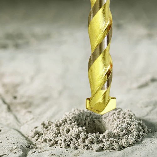 Masonry Drill Bit Set 3/8" Carbide Tip Golden Flute Drill Concrete Stone-50Pcs - Picture 4 of 11