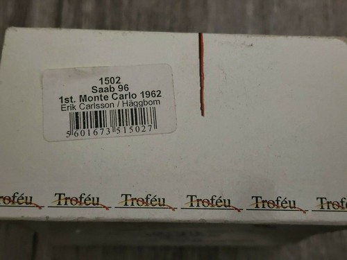 Rare Trofeu 1962 SAAB 96 - Monte Carlo Rally #303 Red Car w/case Portugal Made - Picture 2 of 9