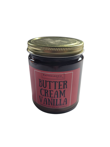 Naturalannie Butter Cream Vanilla Handpoured 9 oz. Soy Candle New Home Scented - Picture 1 of 4