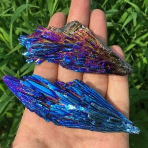 1PCS-Natural-Quartz-Crystal-Rainbow-Titanium-Cluster-Mineral-Specimen-Healing