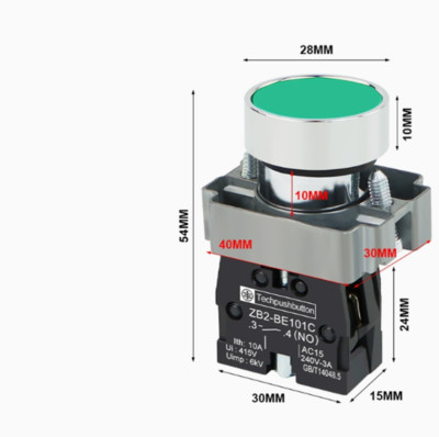 XB2 Serie Metall Knopf Schalter Verriegelung/Momentan Power On/Off Öffnung 22MM