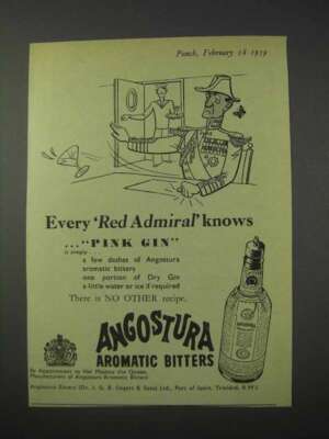 1959 Angostura Aromatic Bitters Ad - Red Admiral