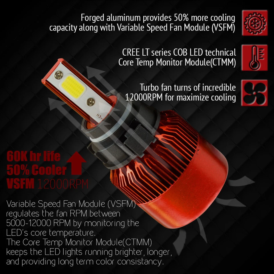 XENTEC LED HID 6K Foglight Conversion kit 5202 12086 H16 Dodge Avenger 2010-2012 - Imagem 3 de 4