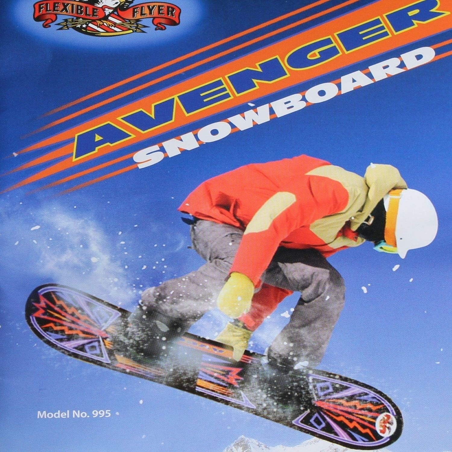 Flexible Flyer Avenger Kids Beginner Snowboard. Youth 37 x 8 x 3", Black 