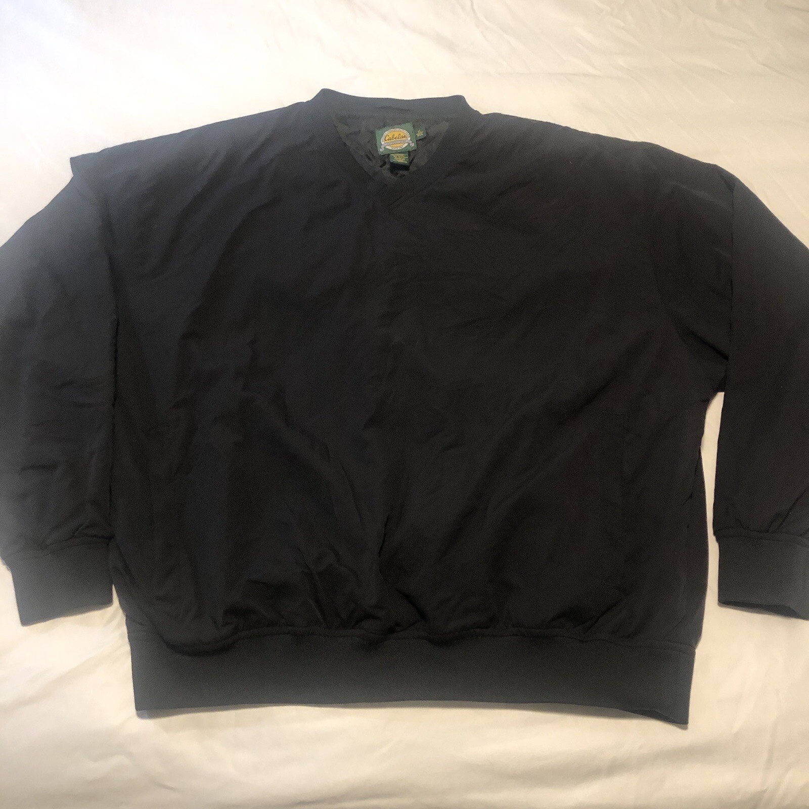 Cabela’s Windbreaker Pullover Solid Black Men’s S… - image 1