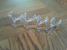 mini blown Glass horses 4ct