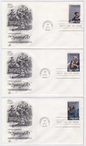 TurtlesTradingPost- Spirit of '76 Bicentennial #1629-31 1976 FDC Artcraft Cachet