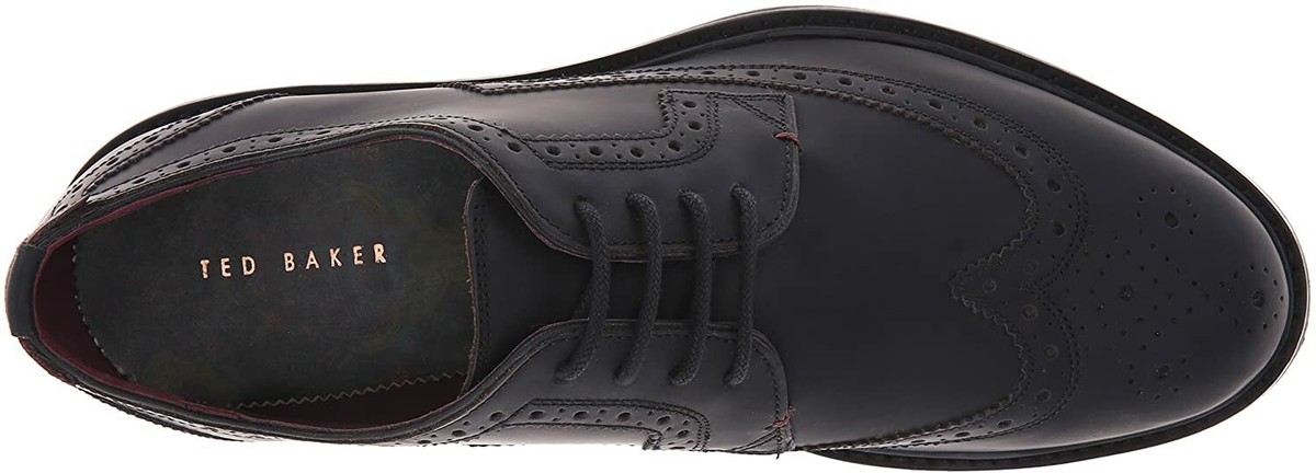 Ted Baker London - Bisaan Black/Gray/Red Wingtip Derby Dress Shoes - Mens 10.5 Lethato Wingtip Brogue Oxford- Wine Red | Groomsmen Shoes main image 2