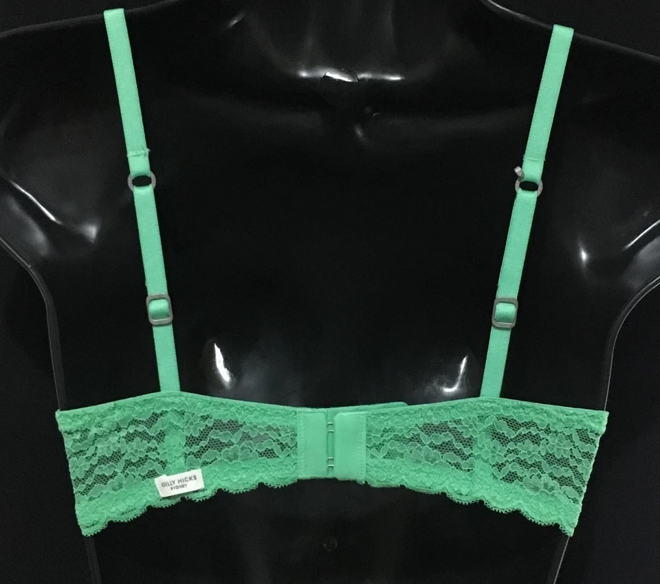 Hollister Lightly Lined Plunge Lace-Trim Bra GREEN (34B) - Image 4 of 4