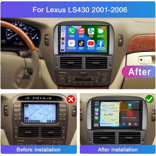 Android 13 GPS NAVI WIFI W/Camera For Lexus LS430 2001-2006 Apple Carplay Radio - Picture 4 of 24
