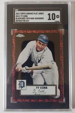 2021 Topps Chrome Platinum #611 Ty Cobb /5 Black/Red Mini Diamonds SGC 10
