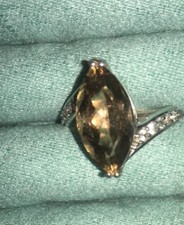 Sterling Silver Ring With Smokey Quartz JTV Size 9