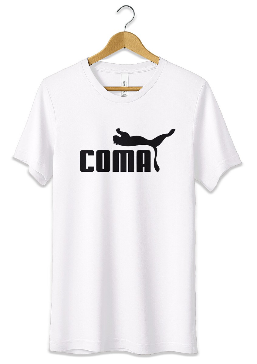 T-Shirt Maglietta Divertente Coma Logo Fake Puma Ironico Tshirt