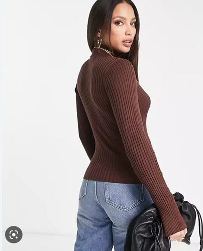 Threadbare Tall Ellie split sleeve jumper in chocolate brown - Picture 2 of 2