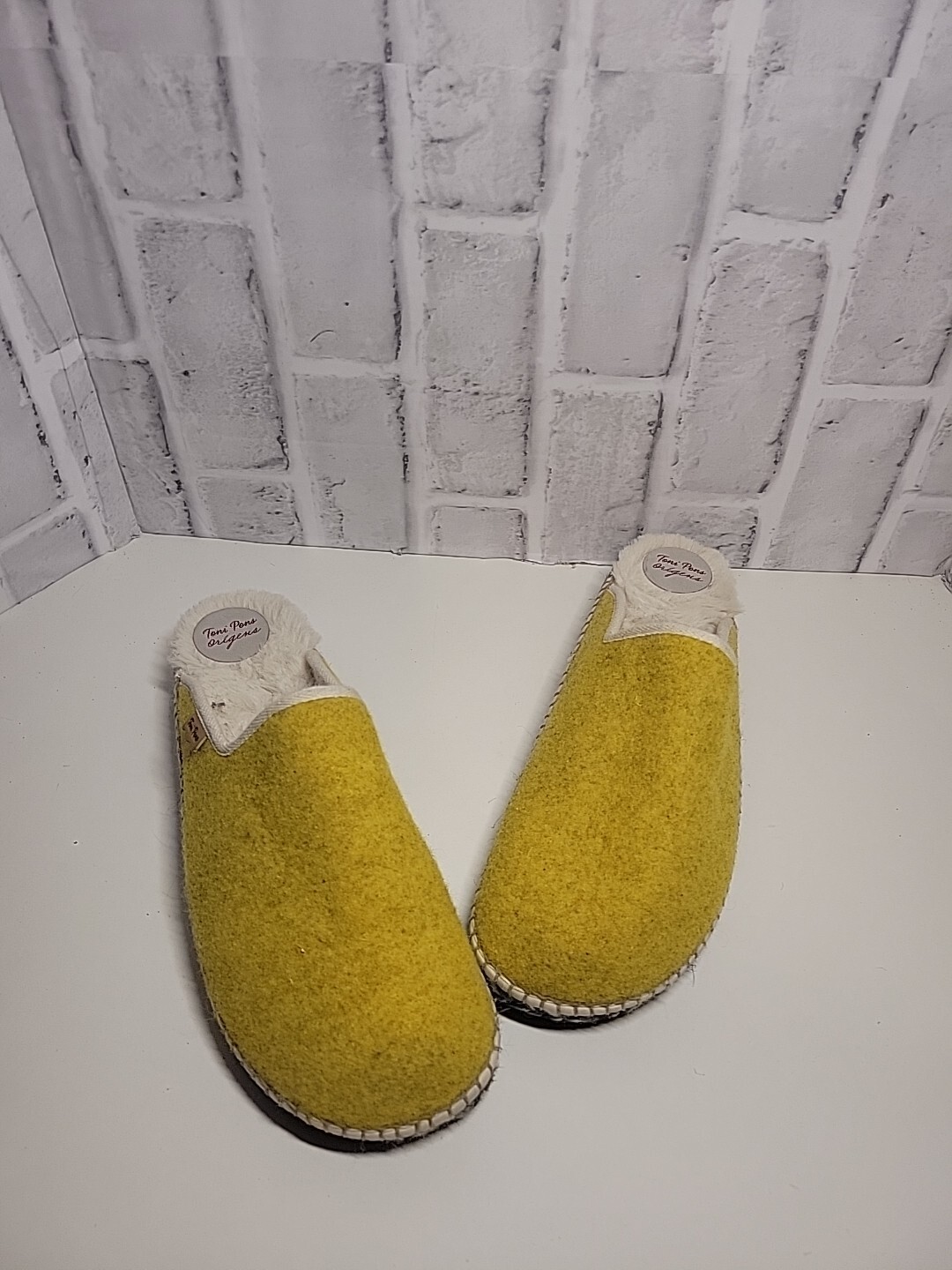 PANTOFOLA D’ORO Pantofole Toni Pons Espadrilla Lana Gialla Pelliccia Finta Outdoor Donna 41 9 5 EUC