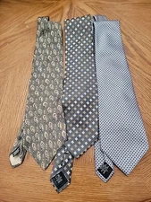 Geoffrey Beene Mens Ties Lot Of 3 Necktie Silk Multicolor Paisley, Weave