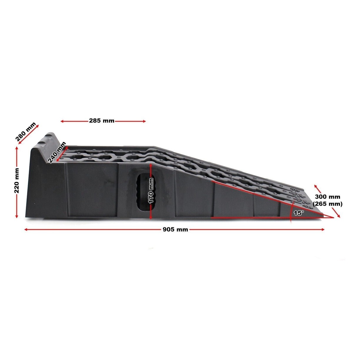 Rampa Di Carico Per Auto In Plastica PP - Set Di 2, 920x320 Mm, Portata 7.2T, Antiscivolo, Per Manutenzione Veicoli - 4