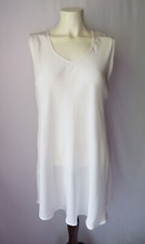 Vintage URU Made In USA 100 Washable Silk Sleeveless Dress Tunic Off-White 2