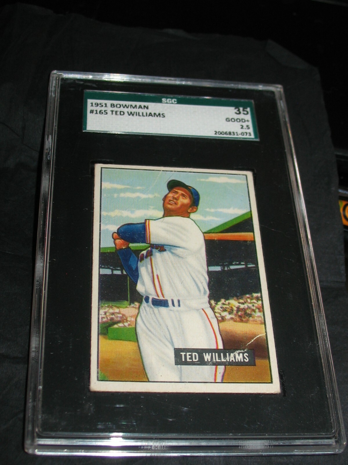 1951 Bowman #165 Ted Williams SGC 35 Good+ ~Boston Red Sox Hofer!