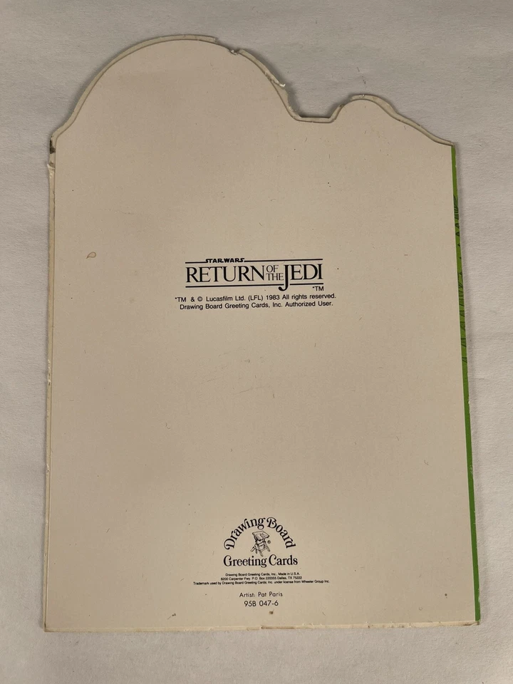 1983 Wicket Ewok R2-D2 tablero de dibujo ROTJ Star Wars tarjeta de cumpleaños tablero de dibujo Foto 3 de 4