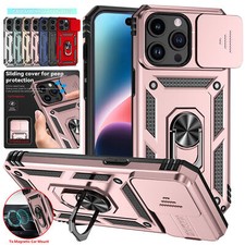 Shockproof Case Stand Slide Camera Cover For iPhone 15 14 Pro Max 13 12 11 8 SE3