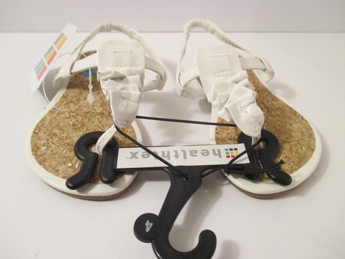 Scarpe sandali HEALTHTEX bianchi in pelle verniciata nuovi senza scatola bambina taglia 4 - Foto 3 di 12