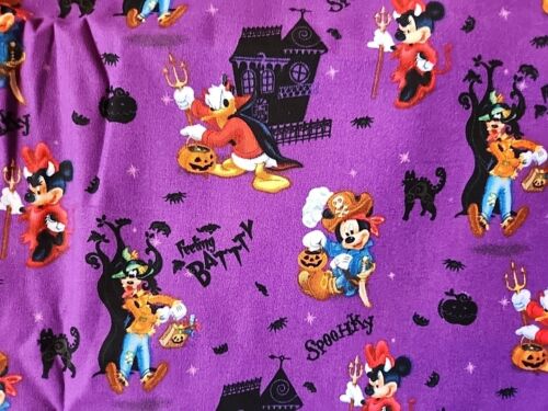 Mickey Minnie Mouse Spooky Halloween Disney FABRIC 100% COTTON BTY - Picture 5 of 7