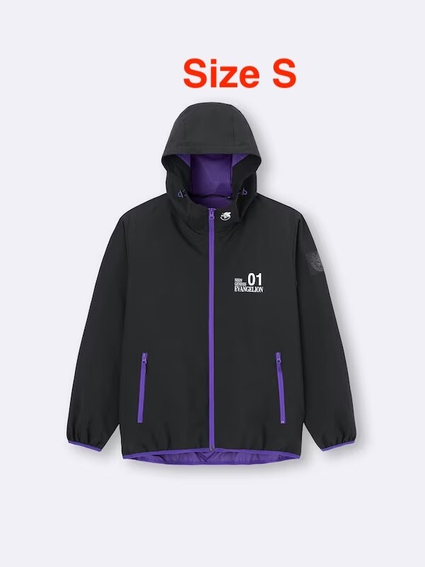 NEW Evangelion Unit-01 Windproof Jacket Black x Purple Size S