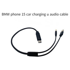 For BMW iPhone 15 Android Charging Audio Music Cable Adapter USB AUX Interface